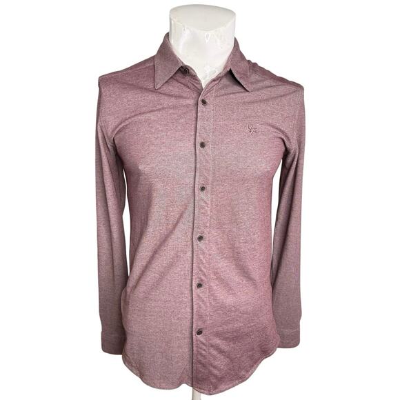 YoungLA Other - YoungLA Shirt Men's Small Long Sleeve Buttons Collar Cotton Blend Light Burgundy
